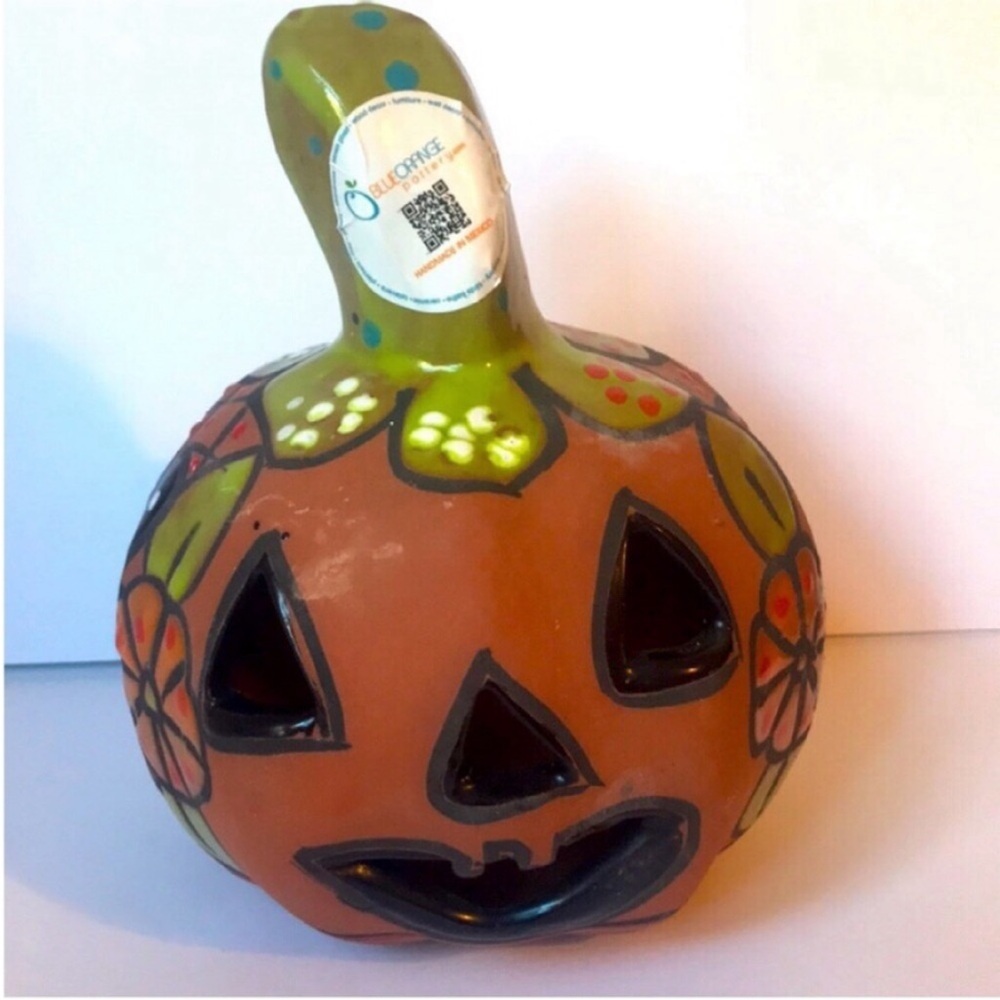 Mexican Talavera clay pumpkin